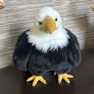 Aurora Plush Bald Eagle- Black and White